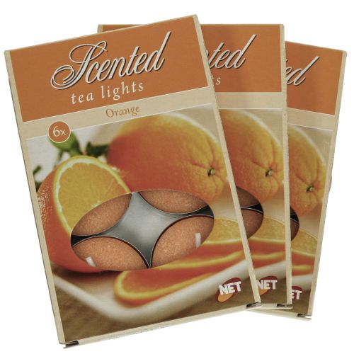 položky Vonné sviečky pomaranč, čajové sviečky vôňa, izbová vonná sviečka Ø3,5cm V1,5cm 18 kusov