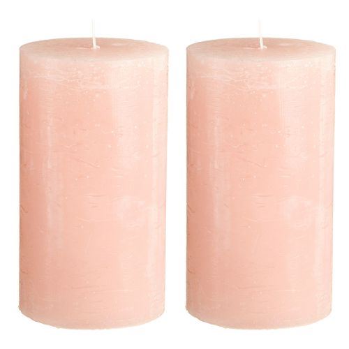 položky Ružové stĺpové sviečky 85 × 150 mm, jednofarebné, sada 2 kusov, ideálne na dekoráciu a romantiku