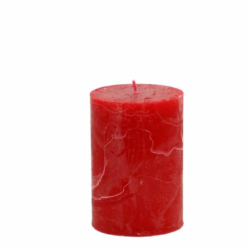 Floristik24 Jednofarebné sviečky červené 70x100mm 4ks