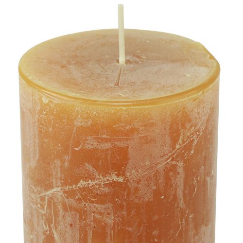 položky Jednofarebné sviečky žlté Rustic Safe Candle 80×110mm 4ks