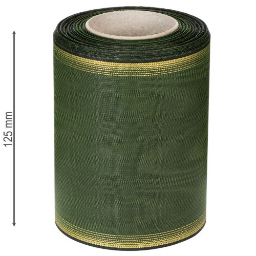 položky Elegantná tmavozelená moaré stuha na veniec, 125 mm so zlatým perleťovým okrajom, smútočná stuha, svadobná dekorácia, mašľa
