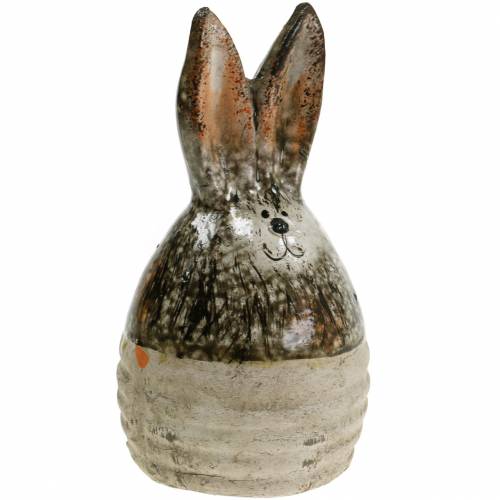 Floristik24 Vajíčkový zajačik Veľkonočná dekorácia terakota V11,5cm