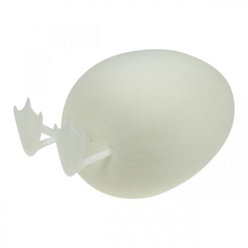 položky Ozdobné vajíčko s nožičkami Dekorácia na stôl z bielka Veľkonočná figúrka V25cm