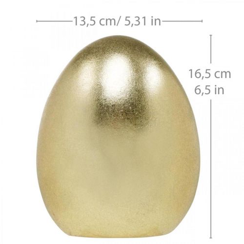 položky Keramické vajíčko zlaté, ušľachtilá veľkonočná dekorácia, dekoračný predmet vajíčko metalíza V16,5cm Ø13,5cm