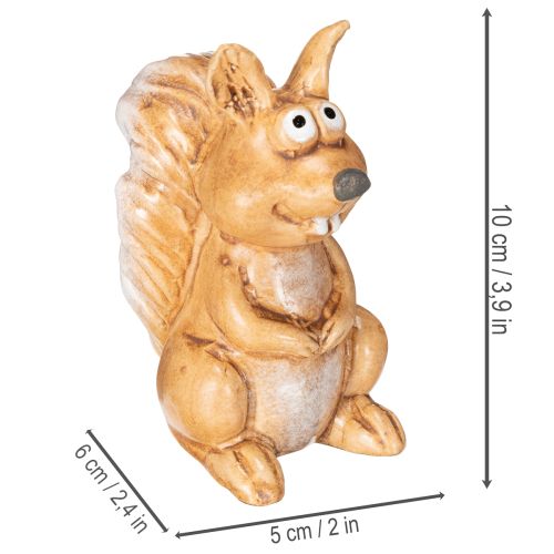 Figúrka sediacej veveričky na jesennú dekoráciu, 10 cm | Floristik24.sk