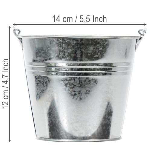 Vedro Ø14cm V12cm 6 ks. Zinok, lesklý | Floristik24.sk