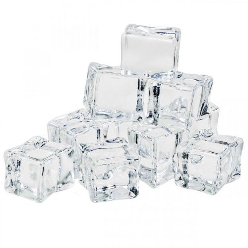 Umelé kocky ľadu dekoračné ľadové priehľadné 2,5×3×2,5cm 12ks