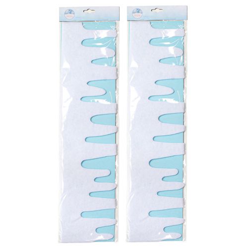 položky Girlanda z cencúľov, snehová fleecová dekorácia na okno 15×180cm 2 ks