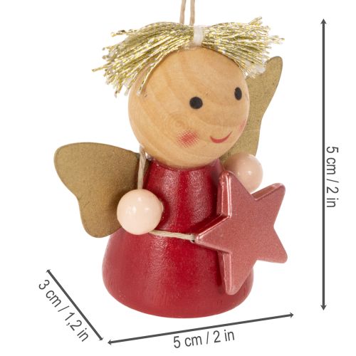 Dekoratívny anjelský prívesok s hviezdou na zavesenie, 5 cm, 9 kusov | Floristik24.sk