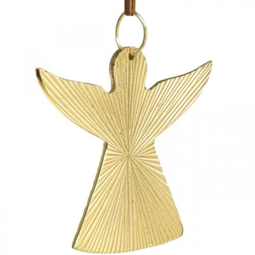 položky Deko anjel, kovový prívesok, vianočná dekorácia Zlatý 9×10cm 3ks