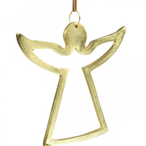 položky Kovový prívesok, deko anjel, adventná dekorácia Zlatý 15×16,5cm