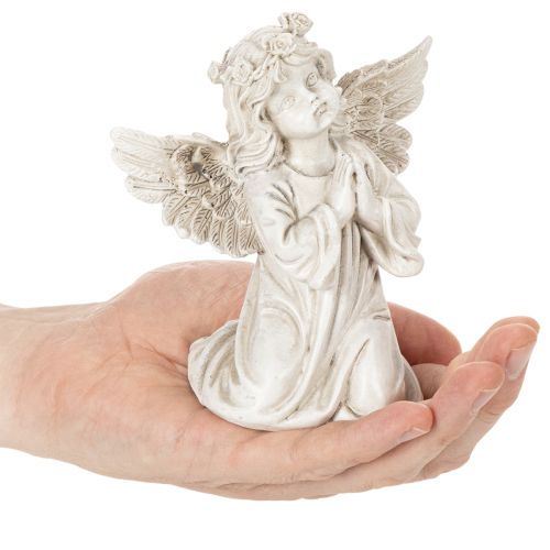 Figúrka anjela modliaceho sa, dekorácia na hrob, sediaci, 13 cm, 2 kusy | Floristik24.sk