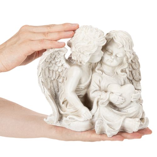 Detská dekorácia anjela - anjelský pár so sochou srdca 24 cm | Floristik24.sk