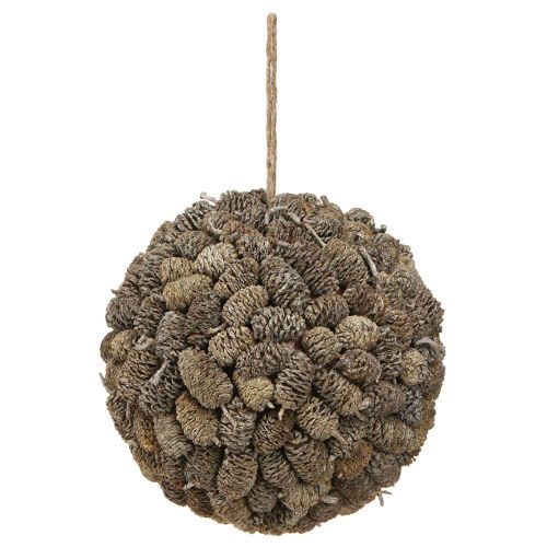 položky Dekoratívna guľa z jelšového kužeľa na zavesenie, biela, 20 cm