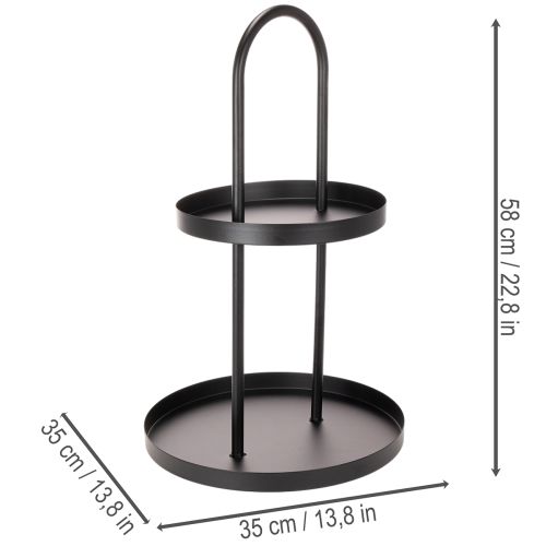 Kovový dvojposchodový okrúhly dekoratívny podnos 58 cm | Floristik24.sk