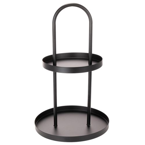 Kovový dvojposchodový okrúhly dekoratívny podnos 58 cm | Floristik24.sk
