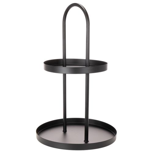 Kovový dvojposchodový okrúhly dekoratívny podnos 58 cm | Floristik24.sk