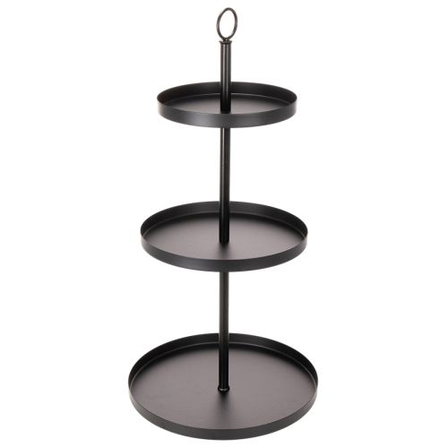 Trojposchodový kovový okrúhly servírovací stojan na viacposchodovú dekoráciu stola, 61 cm