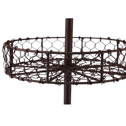 Floristik24 Vintage etagere kovová hnedá 3 poschodia Ø28,5cm V53cm