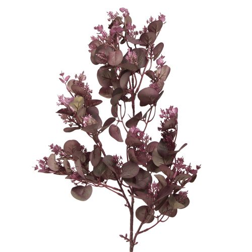 položky Ozdobná umelá vetvička Eukalyptová vetvička bordová 66cm 2ks