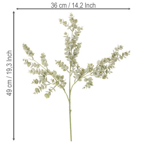 Umelá vetvička eukalyptu, dekoratívna vetvička do vázy a kytice, 49 cm, 4 kusy | Floristik24.sk