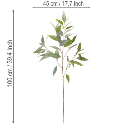 Umelá vetvička eukalyptu, prírodná zelená, dekorácia, 100 cm | Floristik24.sk