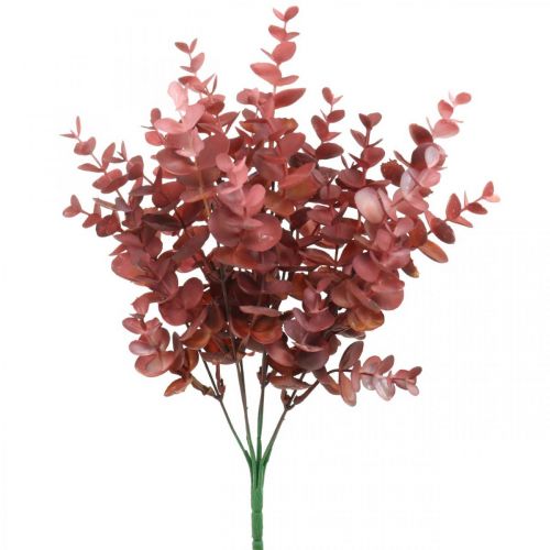 položky Jesenná dekorácia eukalyptová vetvička červená umelý eukalyptus 36cm