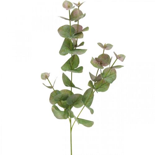 Floristik24 Umelá vetvička eukalyptu deco zelená rastlina zelená, ružová 75cm