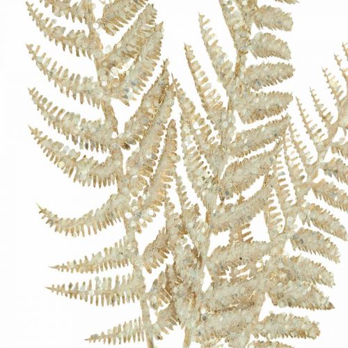 položky Deco papraď umelá rastlina zlatá, trblietavá vianočná dekorácia 74cm
