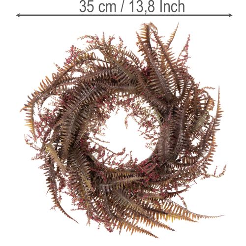 Umelý veniec s vetvičkami papradia, jesenná dekorácia, 35 cm | Floristik24.sk