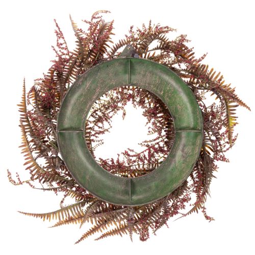 Umelý veniec s vetvičkami papradia, jesenná dekorácia, 35 cm | Floristik24.sk
