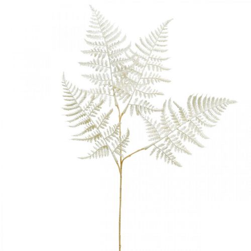 položky Ozdobná listová papraď, umelá rastlina, konár papradia, ozdobný list paprade biely L59cm