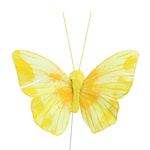 položky Motýľ pierko 10cm žltý 12ks