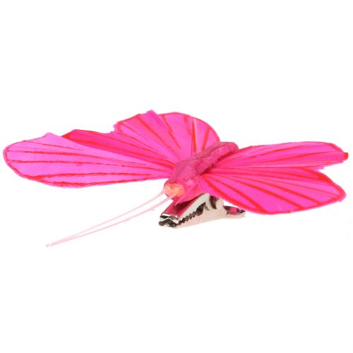 položky Motýľ z peria na klipe farebný 6cm 12ks