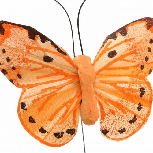 položky Motýľ žltý oranžový na drôte 7 cm drôt 24 kusov
