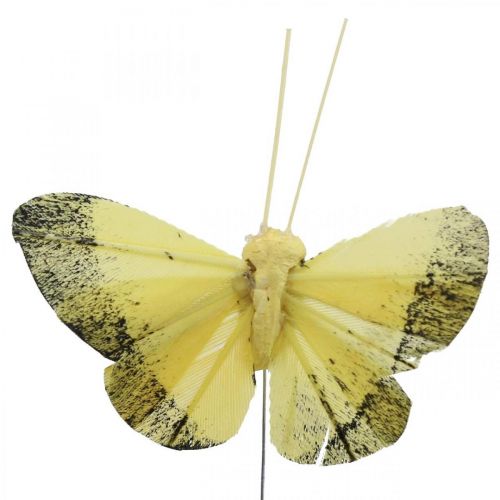 položky Motýlik pierko na drôte 5cm oranžový, žltý 24ks