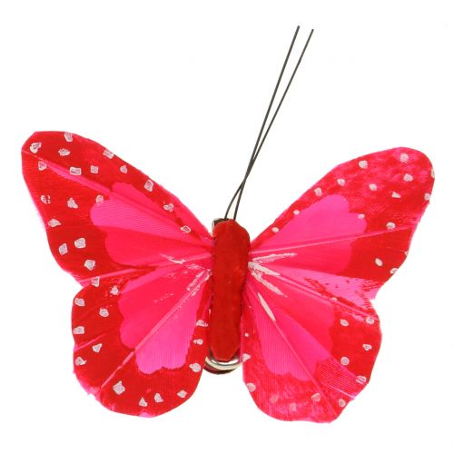 položky Motýliky z peria na klipe farebné 7cm 12ks