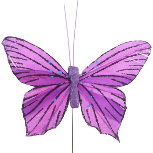položky Motýliky z peria fialové 8,5cm 12ks
