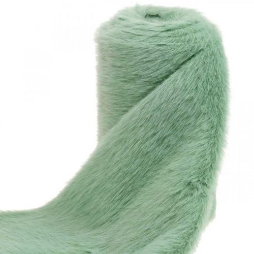 Floristik24 Deco Fur Band Zelená Faux Fur Mint Fur behúň na stôl 15×150cm