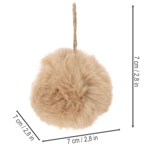 Dekoratívny brmbolček na zavesenie, nadýchaná chlpatá guľa, 7 cm, 6 kusov | Floristik24.sk