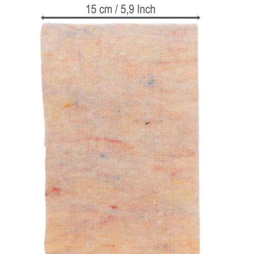 Plstená páska, dvojfarebná chňapka z vlnenej plsti, oranžová/viacfarebná, 15 cm x 5 m | Floristik24.sk