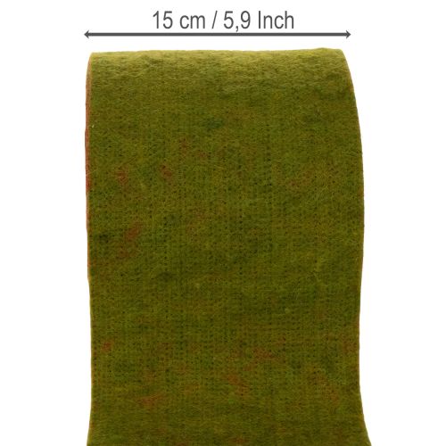 Vlnená plstená páska ako dvojfarebný kruh na kvetináč pre kvetináče, zelená/červená, 15 cm x 5 m | Floristik24.sk