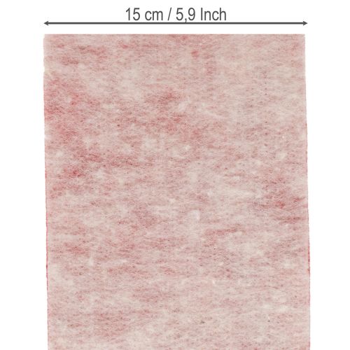 Článok Plstená stuha, 100% vlna, dvojfarebná, ako chňapka, plstená stuha biela/červená, 15 cm x 5 m