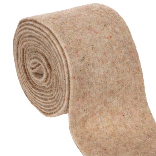 Vlnená plstená stuha, dvojfarebná, predávaná na metre na kreatívne projekty, hnedo-biela, 15 cm x 5 m kúpiť | Floristik24.sk