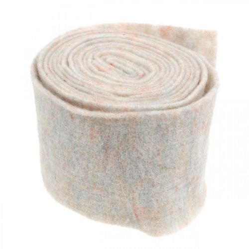 Floristik24 Plsťová páska, črepníková páska, vlnená plsť krémovo biela, farby dúhy 15cm 5m