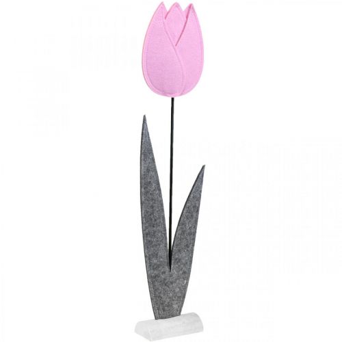 položky Plsť kvetina filc deko kvetina tulipán ružová stolová dekorácia V68cm