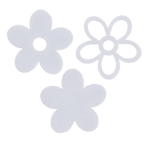 Floristik24 Plstený kvet na posyp biely v deko mix Ø4cm 72b