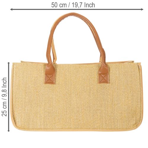 Plstená taška s rafiovým vzhľadom 50 cm x 25 cm x 25 cm | Floristik24.sk