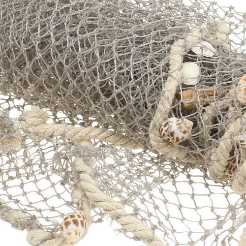 položky Rybárska sieť s mušľami a naplaveným drevom 135 cm