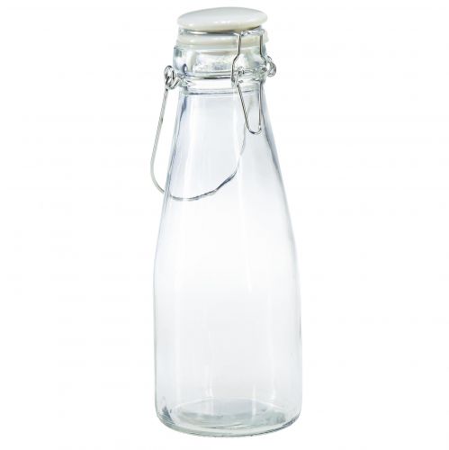 Fľaše ozdobná sklenená fľaša s uzáverom Ø8cm 24cm